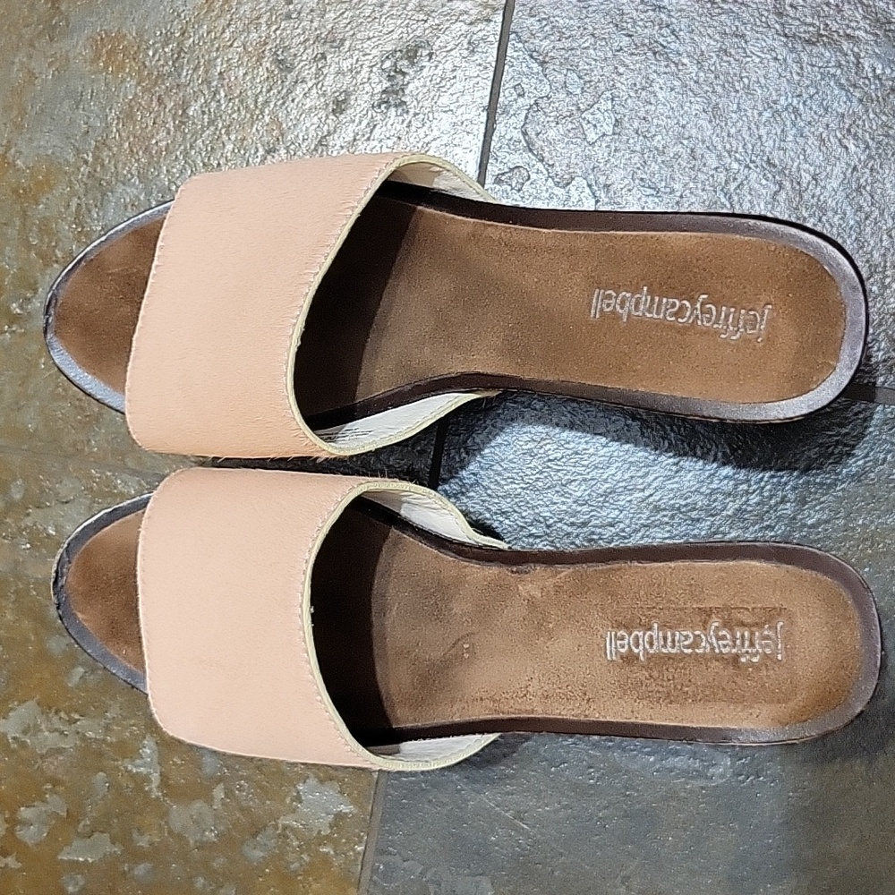 Jeffrey Campbell - Dlight-F Pink Calf Hair Riveted Platform Sandals Womens - 9M - Picture 11 of 13
